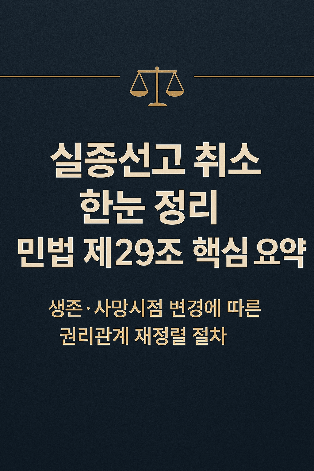 실종선고 취소 한눈 정리 민법 제29조 핵심요약
