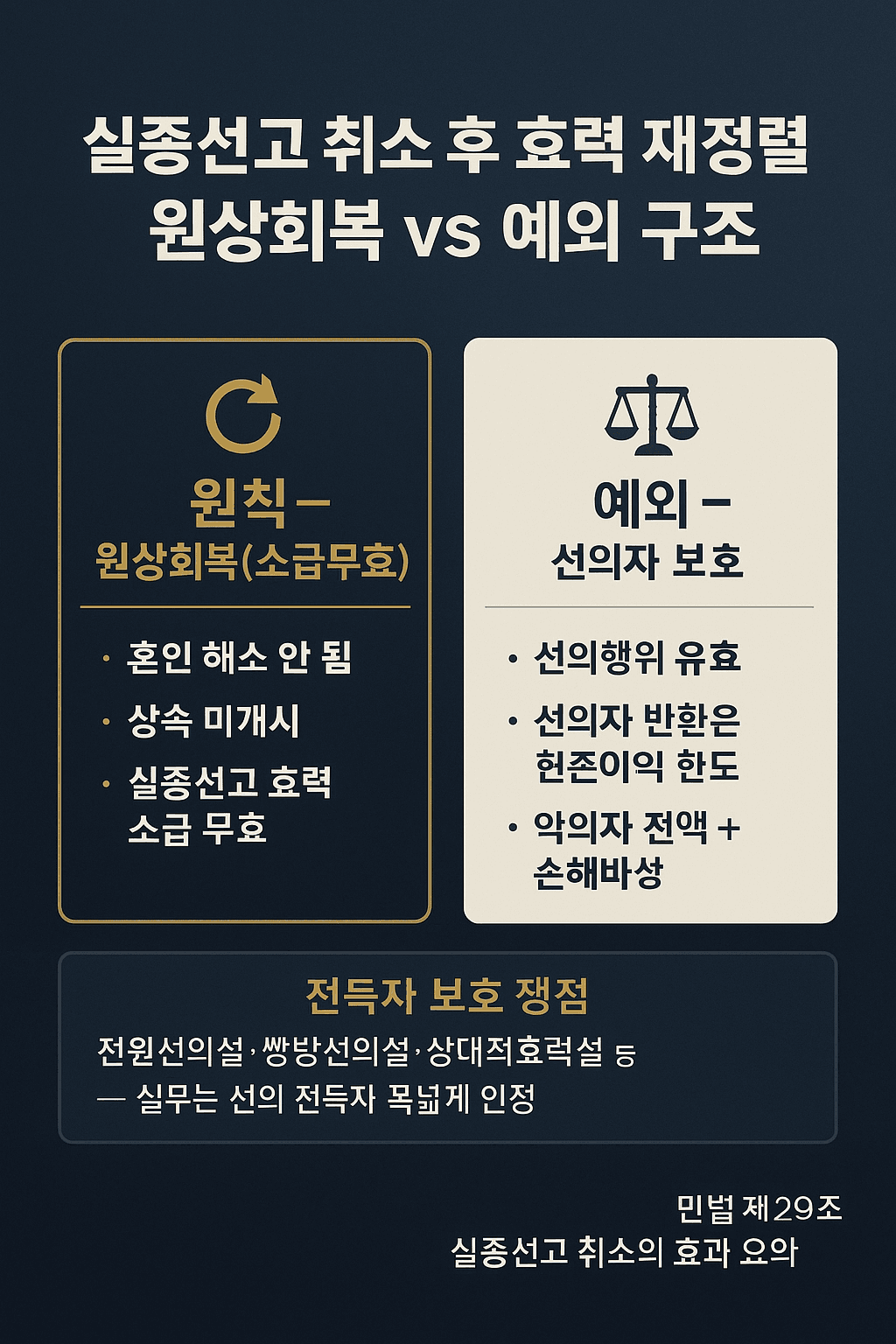 실종선고 취소 후 효력 재정렬