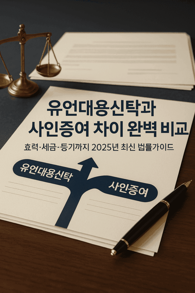 유언대용신탁과 사인증여 차이 완벽 비교