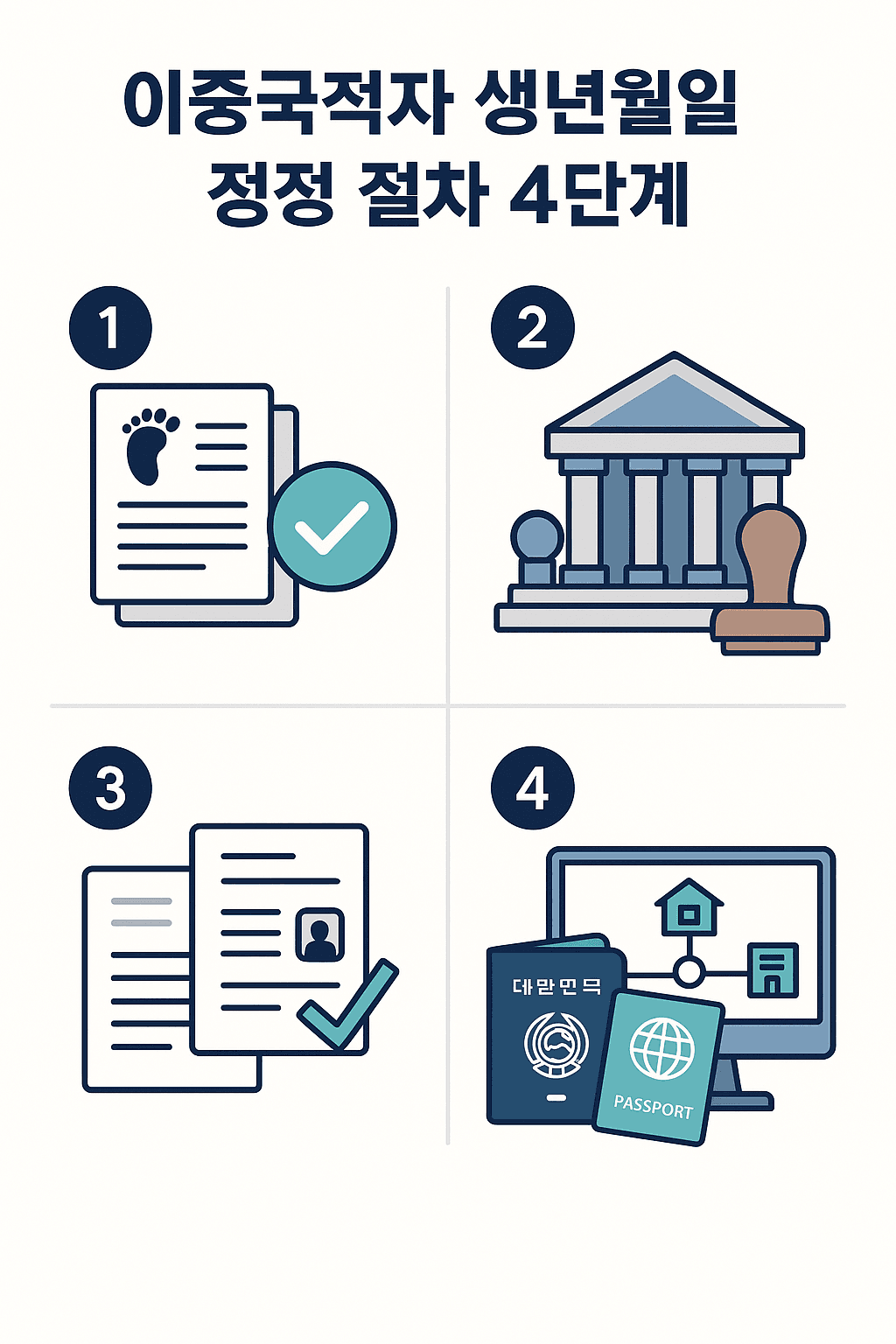 이중국적자 생년월일 정정 절차 한눈에 보기