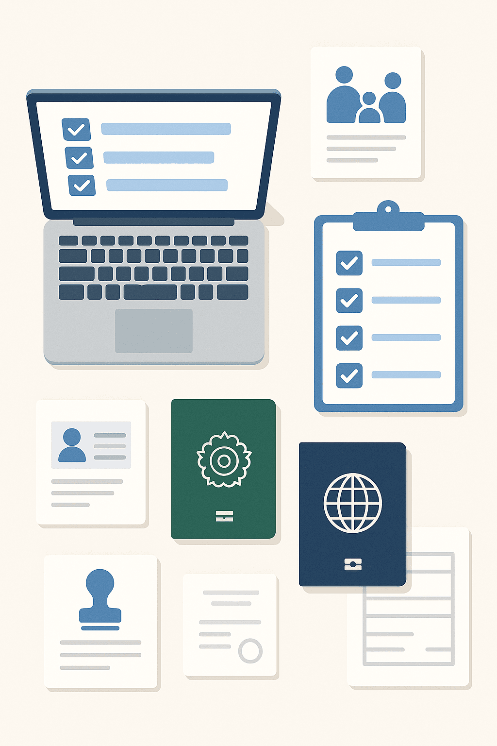 이중국적자 생년월일 정정 전 점검해야 할 서류와 체크리스트 일러스트