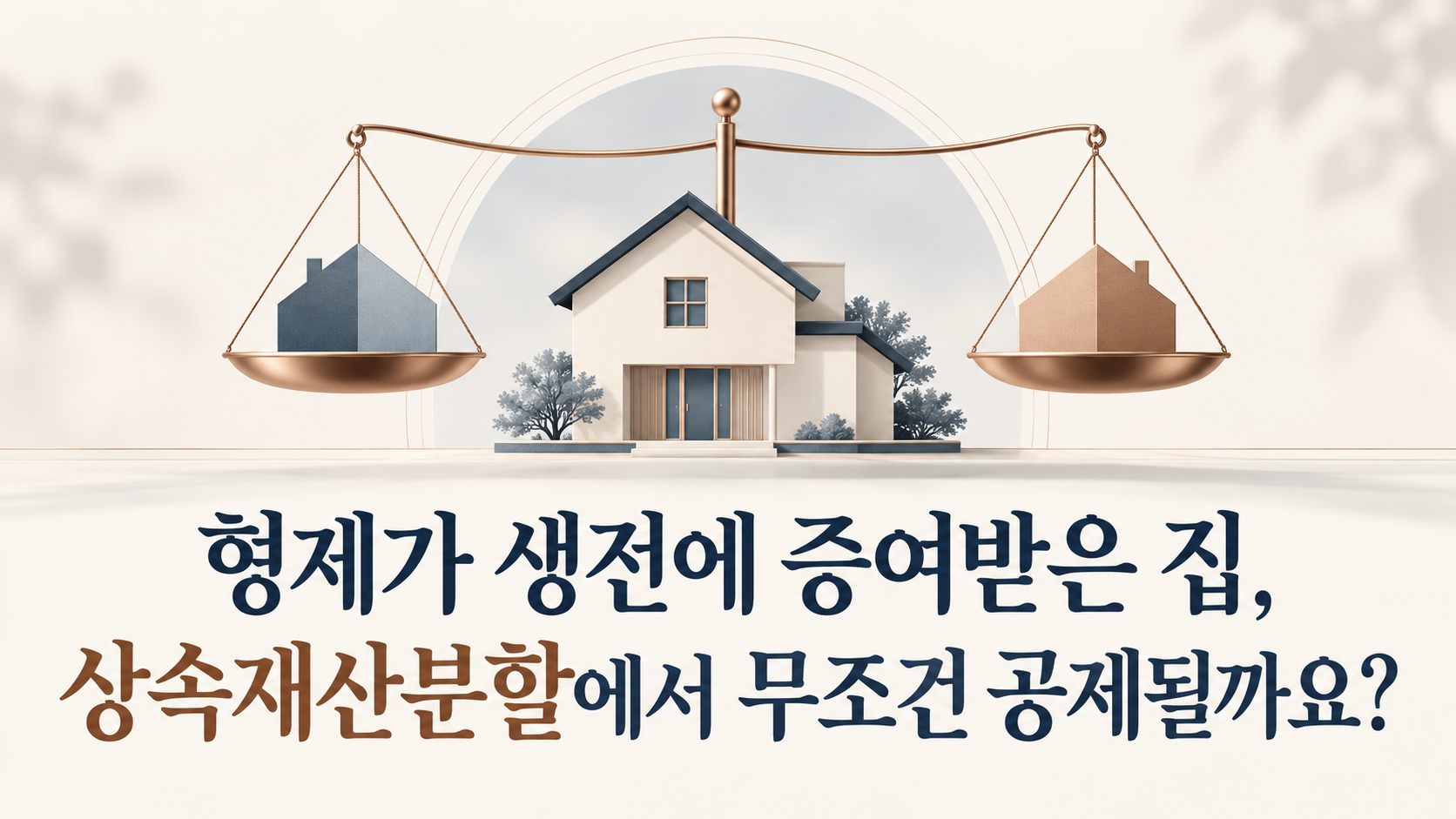 형제가 생전에 증여받은 집, 상속재산분할에서 공제 여부를 묻는 대표 이미지