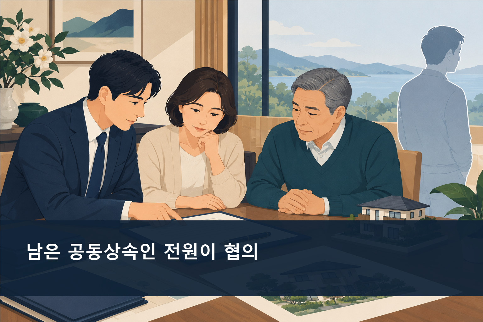 상속포기자를 제외한 남은 공동상속인의 분할협의 장면