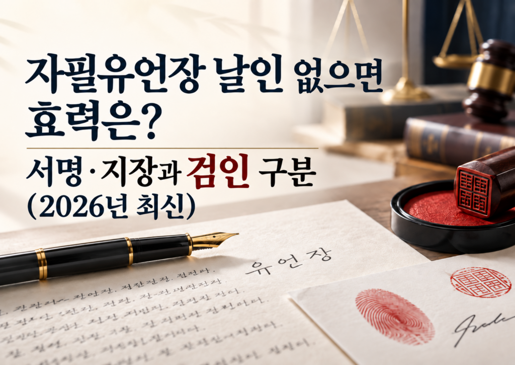 자필유언장 날인 없으면 효력은? 서명·지장과 검인 구분(2026년 최신)